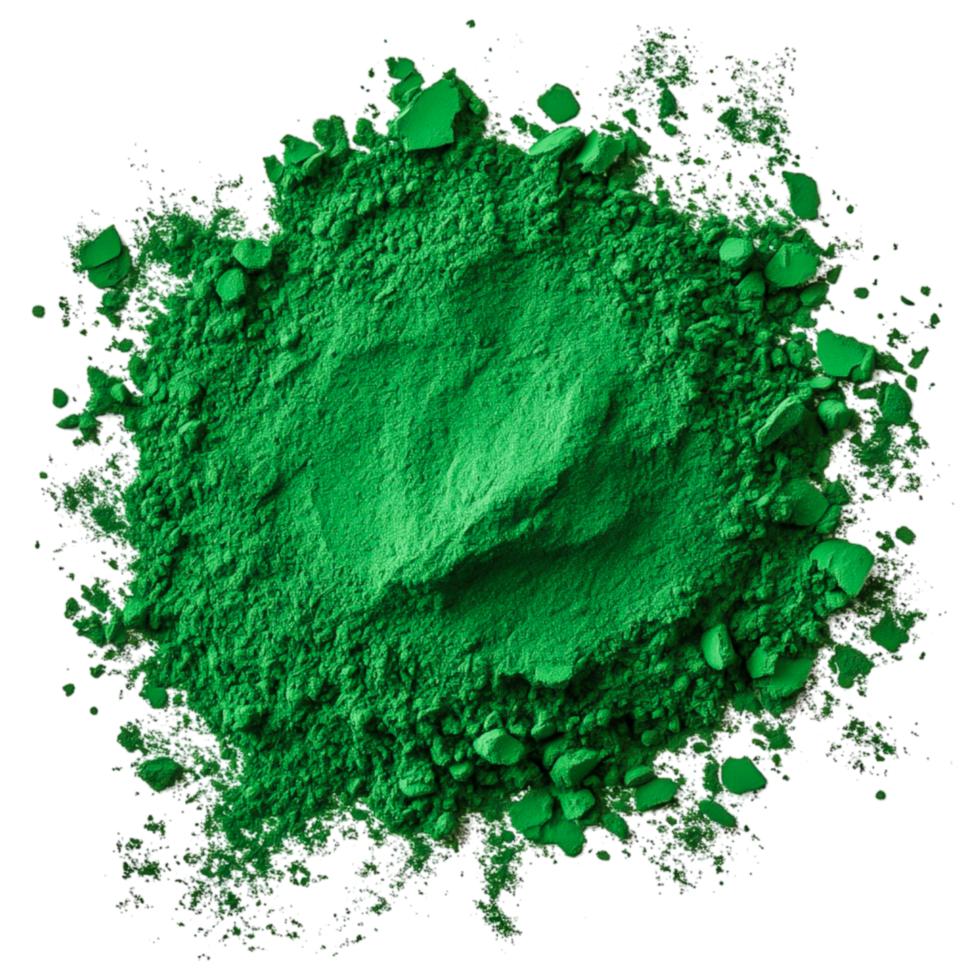 Vibrant Green Powder Pile for Creative Projects and Artistic Applications png