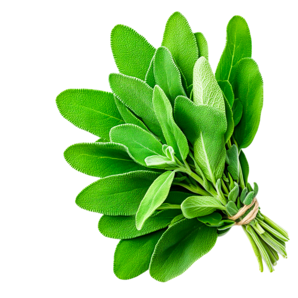 Fresh Green Sage Herb Bunch on Perfect for Culinary and Cooking Uses png