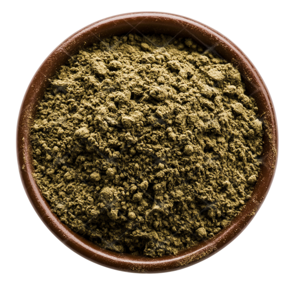 Green Powder in a Round Bowl on for Natural Health Concepts png