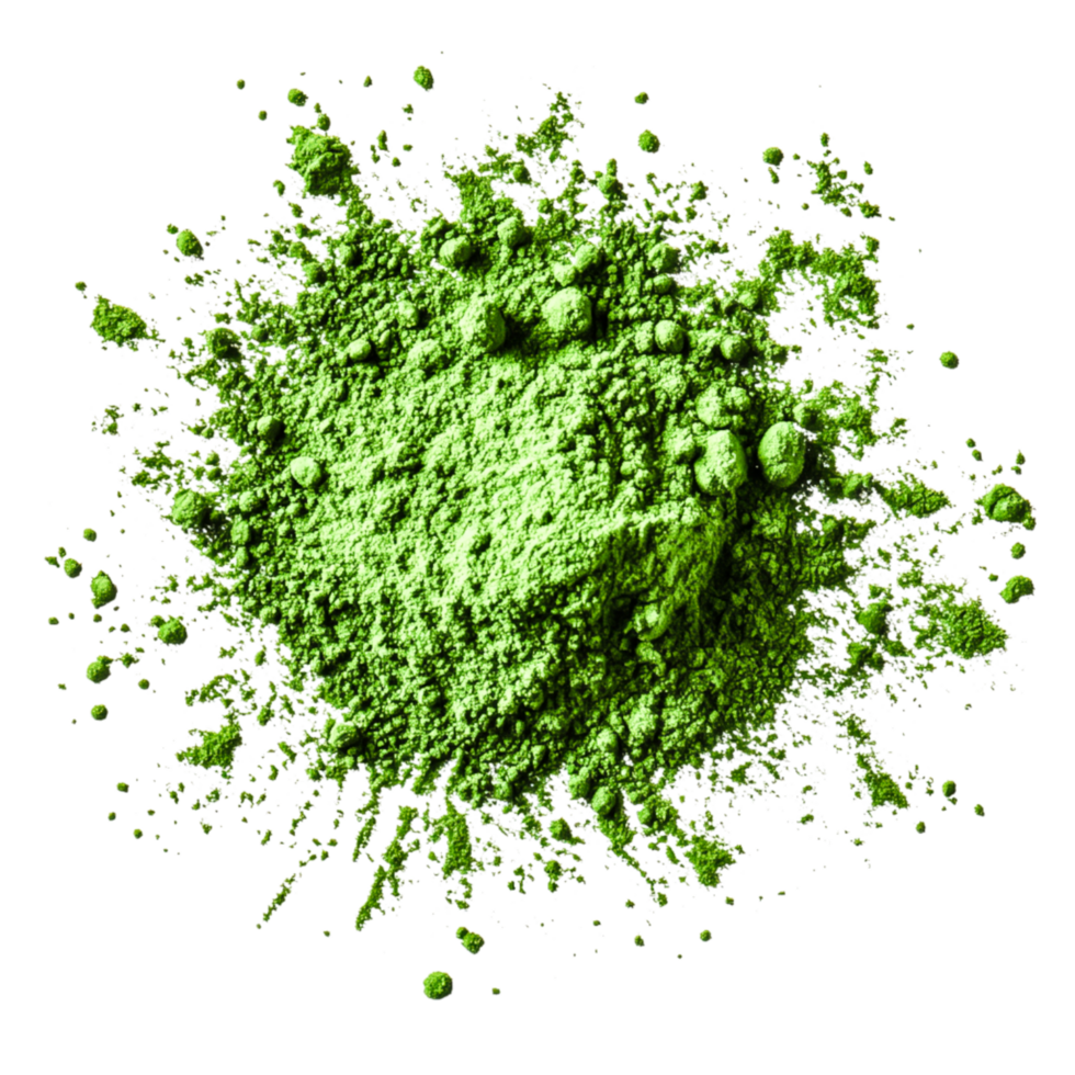 Vibrant Green Powder Splash for Health and Wellness Use png