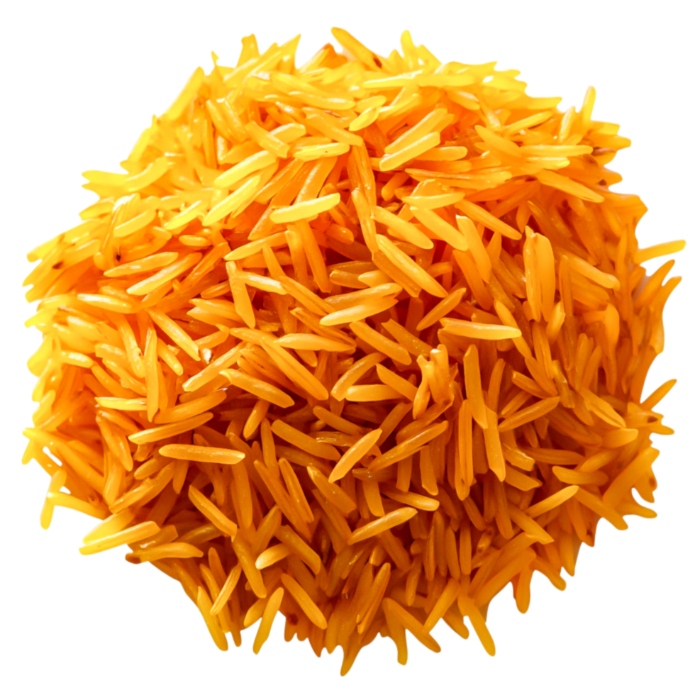 Vibrant and Colorful Yellow Rice Pile in Natural Light for Culinary Uses png