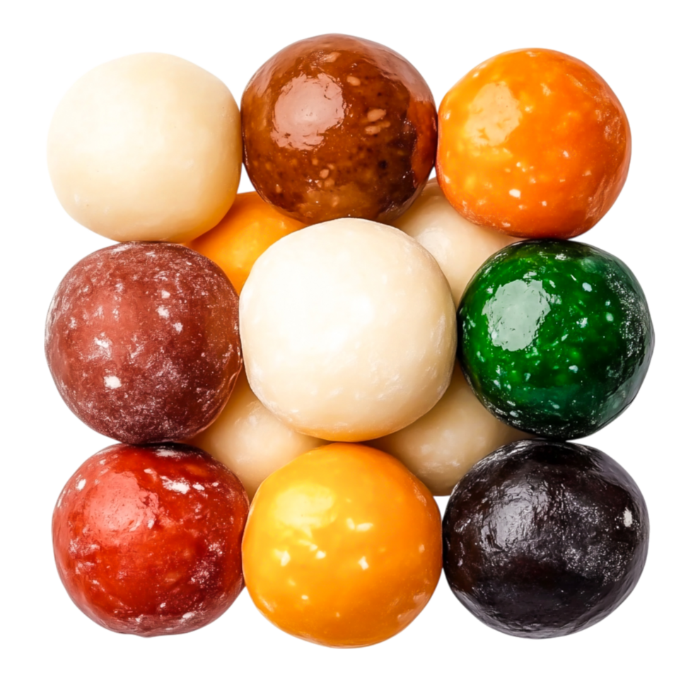 Colorful Assortment of Round Candy Spheres png