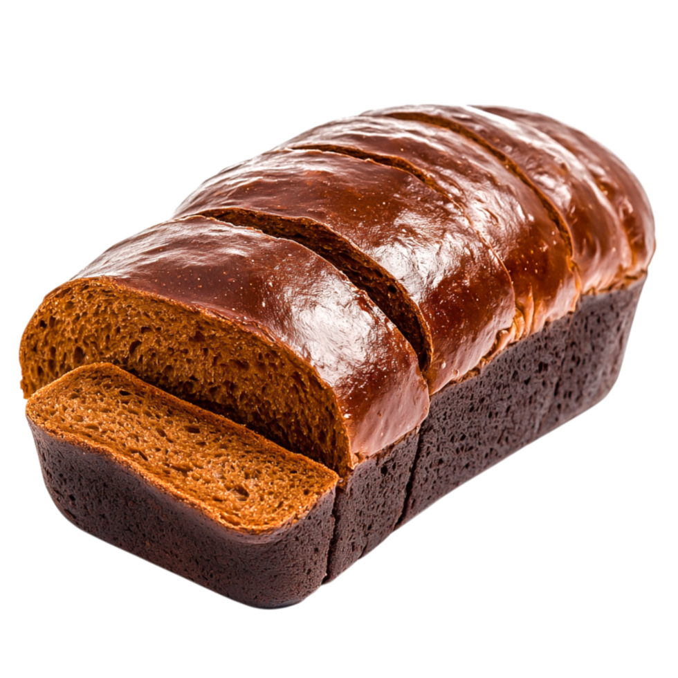 Freshly Baked Brown Bread Loaf with Shiny Crust Perfect for Delicious Meals and Snacks png