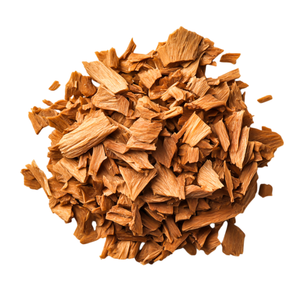 Pile of Natural Wood Chips for Garden Mulch, Crafting, and Eco-Friendly Projects png