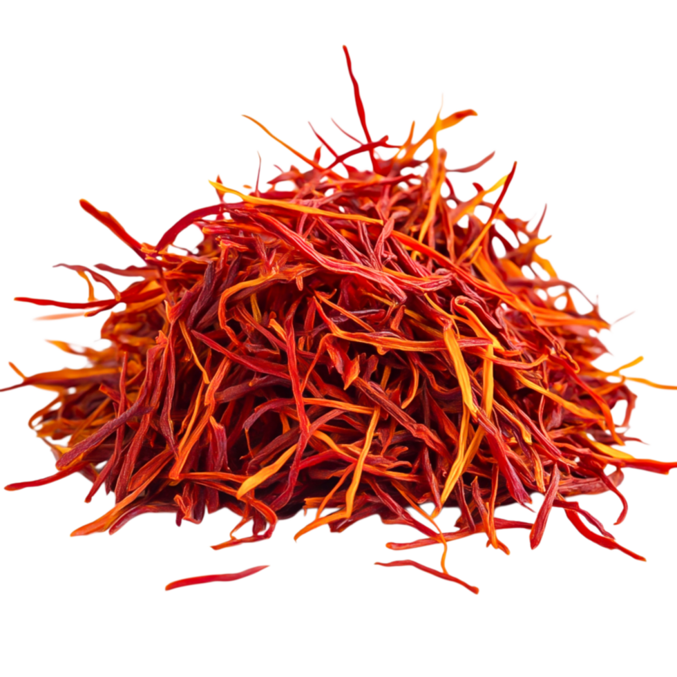 Vibrant Saffron Threads Piled Together Clean for Culinary Use png
