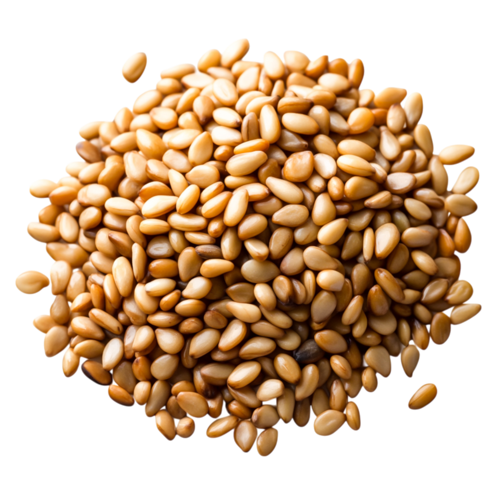 closeup View of Raw Toasted Sesame Seeds on for Culinary Use png
