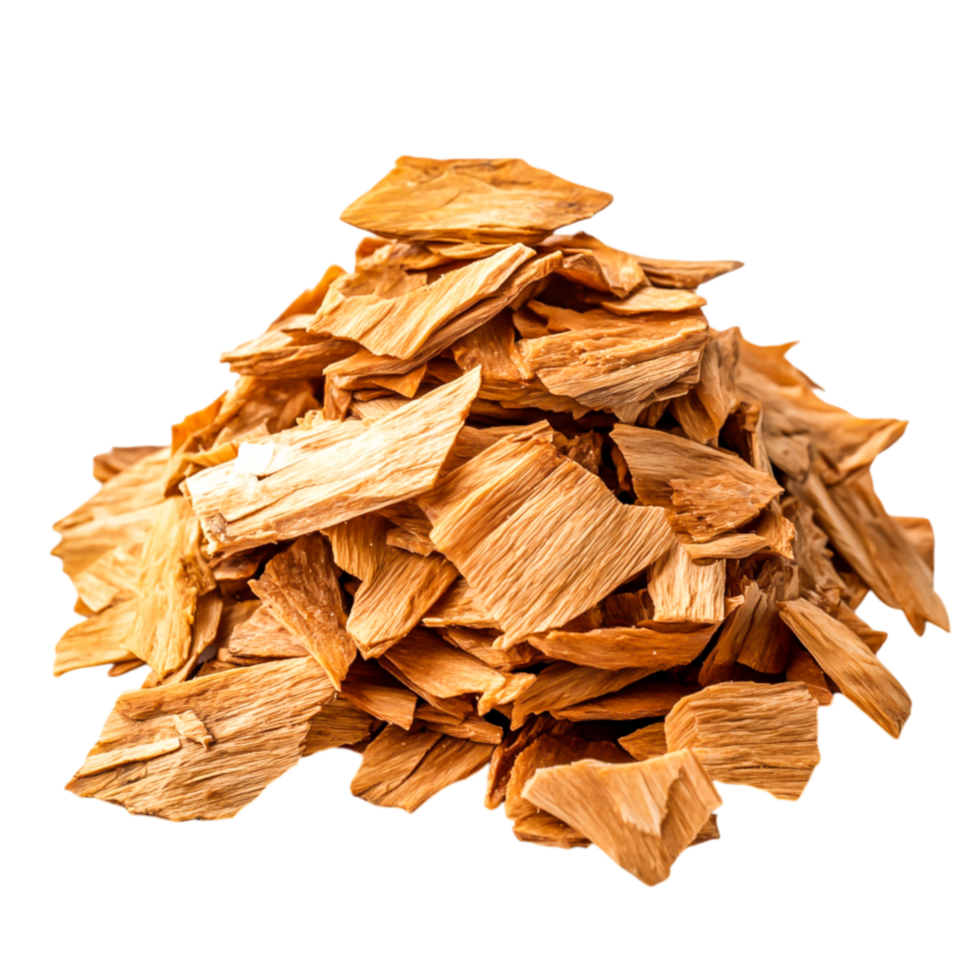 Pile of Natural Wood Chips and Shavings for Eco-Friendly Crafts and Mulching png