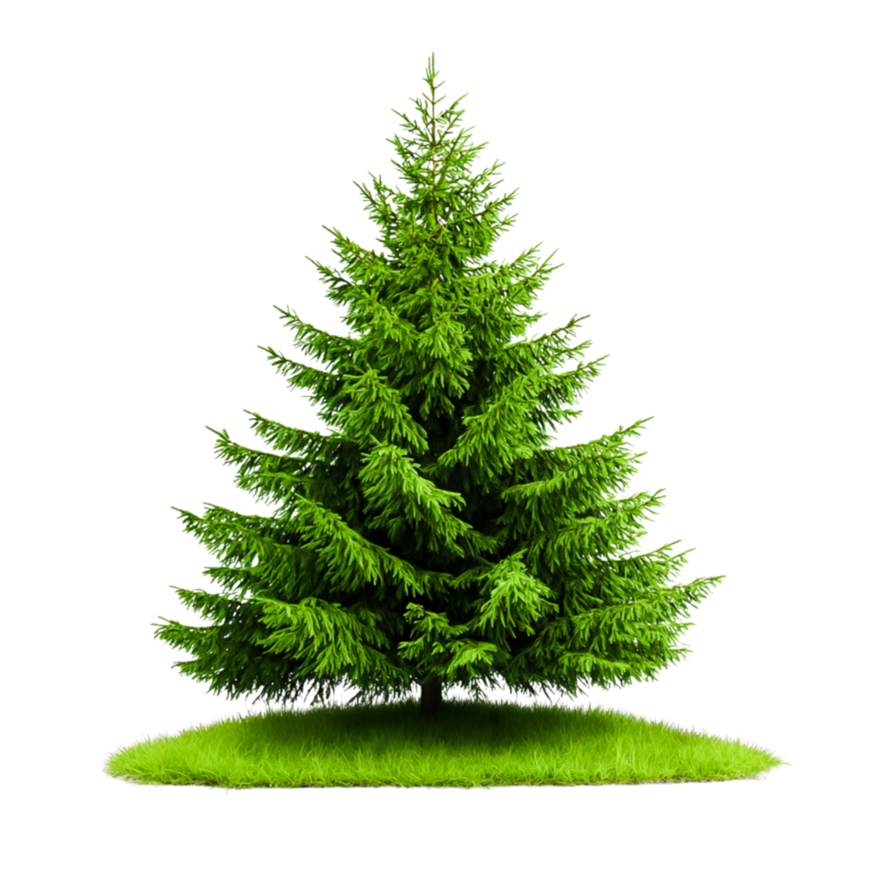 Lush Green Evergreen Tree Simple for Nature Themes png