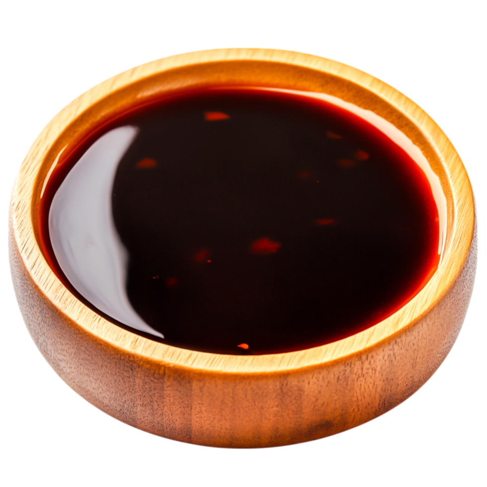 Rich Red Sauce in Wooden Bowl Perfect for Culinary Presentatind Food Photography png