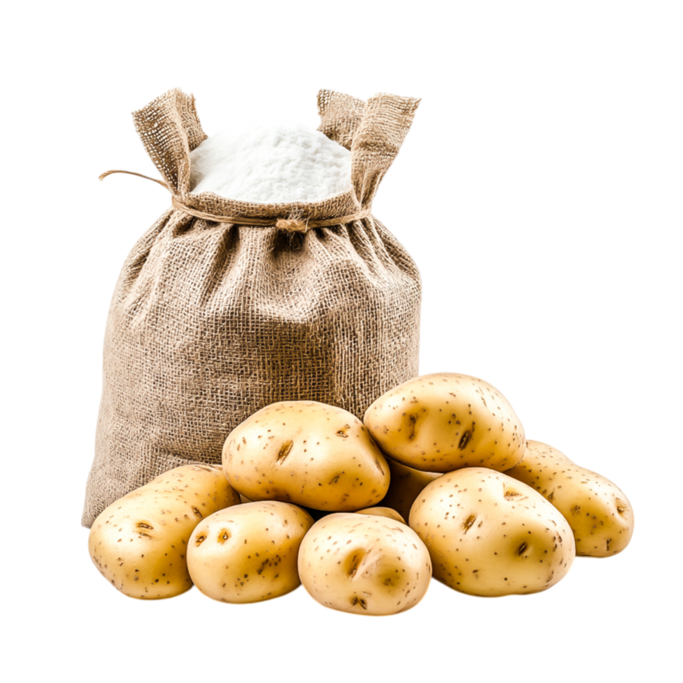 Fresh Potatoes and Bag of Flour on for Cooking and Baking png