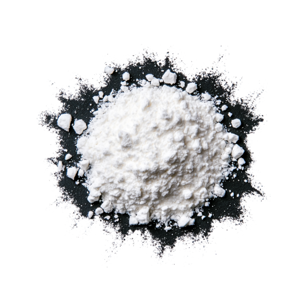 White Powder on Dark Background with a Dusty Spread and Textured Surface png