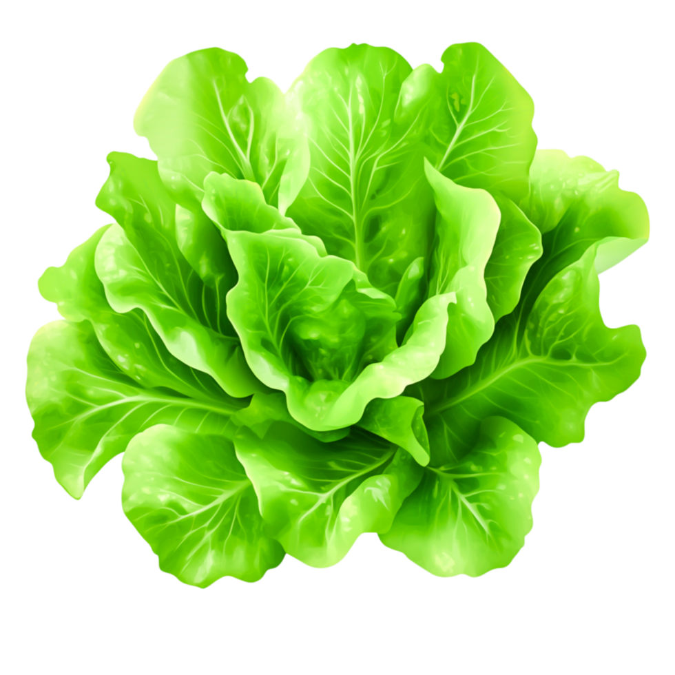 Fresh Green Lettuce with Crisp Leaves Perfect for Healthy Meals and Salad Preparation png