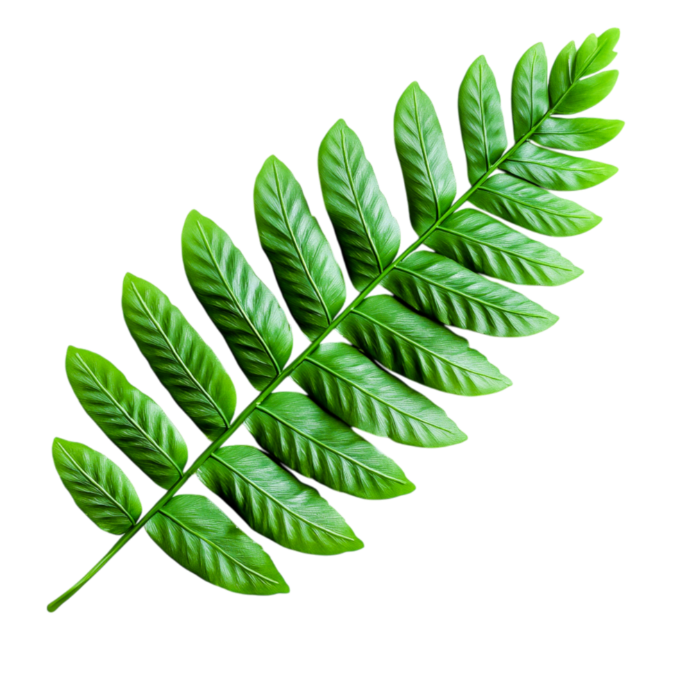 Lush Green Leaf with Intricate Texture and Detail png