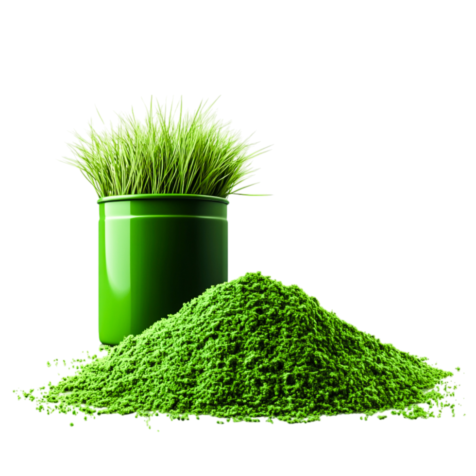 Bright Green Grass in Container and Pile png