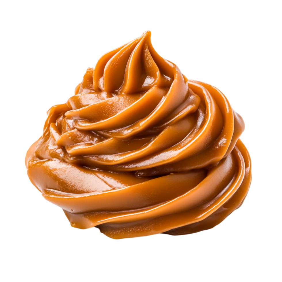 Smooth and Creamy Caramel Swirl on for Food Photography png