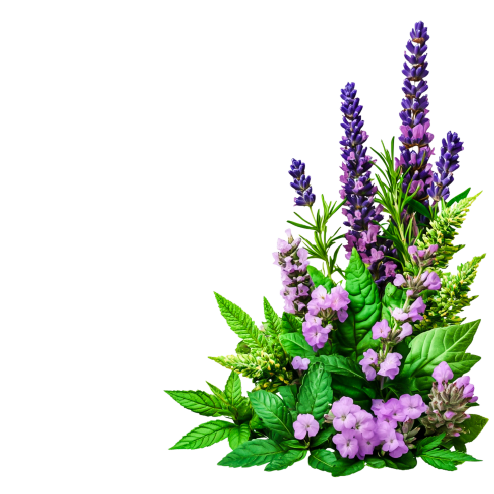 Colorful Blossoming Flowers Arrangement with Green Leaves and Vibrant Luxury Elements png