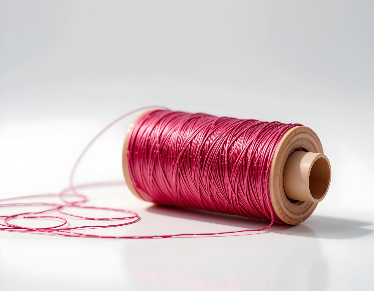 Spool of Red Thread on White Surface photo