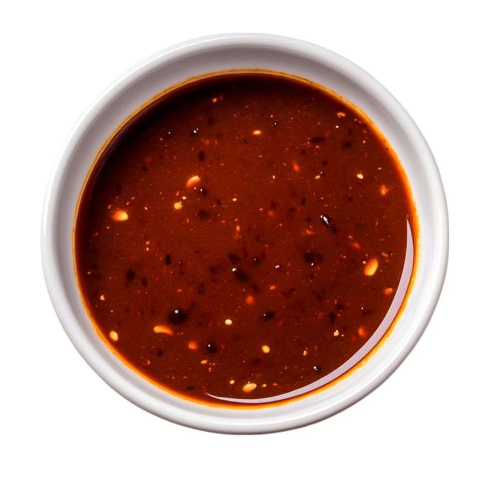 Rich and Glossy Asian Sauce in Round Dish on for Culinary Use png