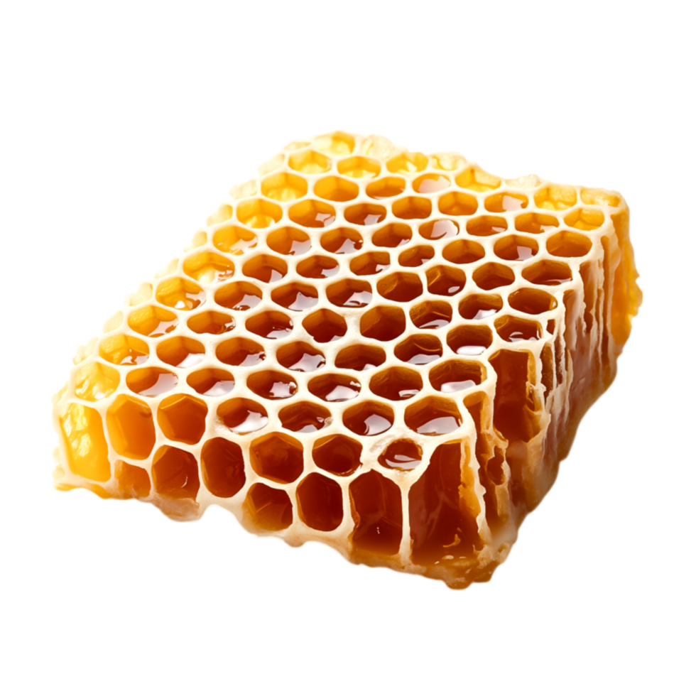 Authentic Natural Honeycomb with Rich Glossy Texture and Hexagonal Cell Structure png
