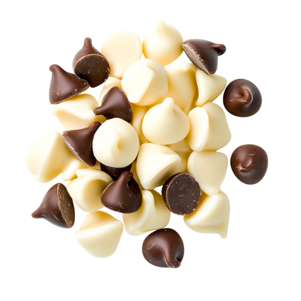 Assorted Chocolate Chips in Varied Colors and Flavors for Baking and Cooking Needs png