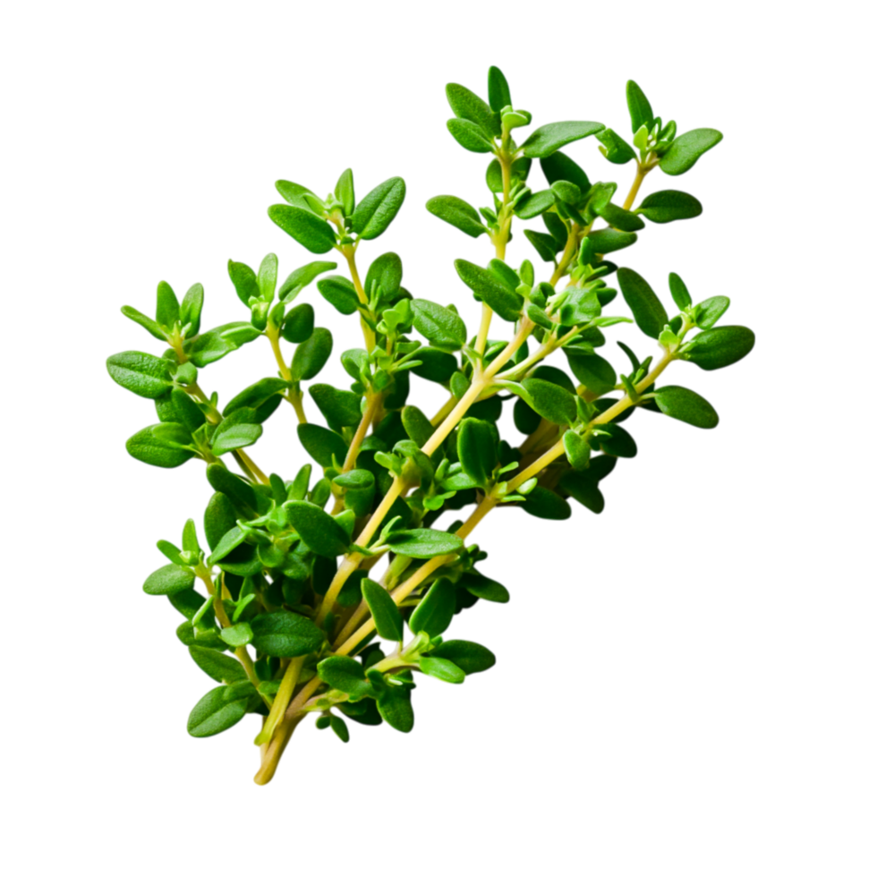 Fresh Green Thyme Herb Bundle with Vibrant Leaves for Culinary Uses and Decoration png