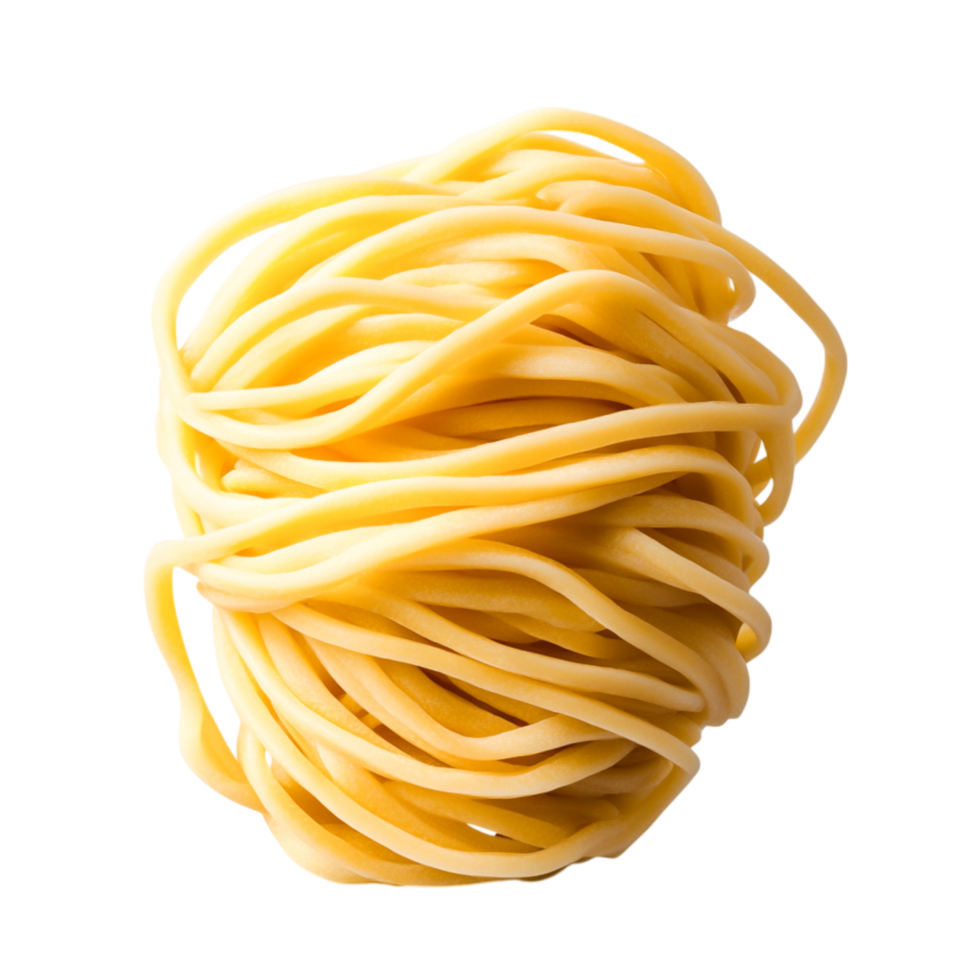 Fresh Raw Pasta Noodles Twisted into a Pile Ready for Cooking and Culinary Delight png