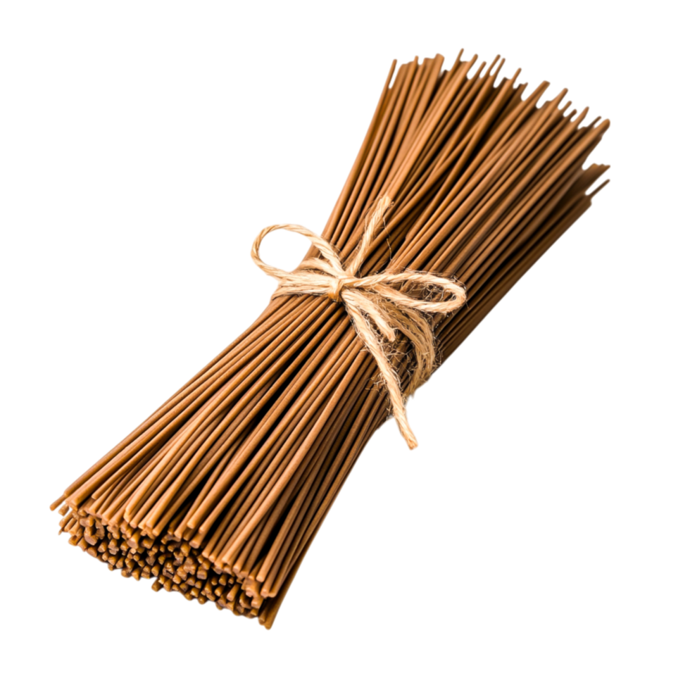 Bundle of Raw Wooden Sticks Tied with String for Crafting and Decorating Purposes png