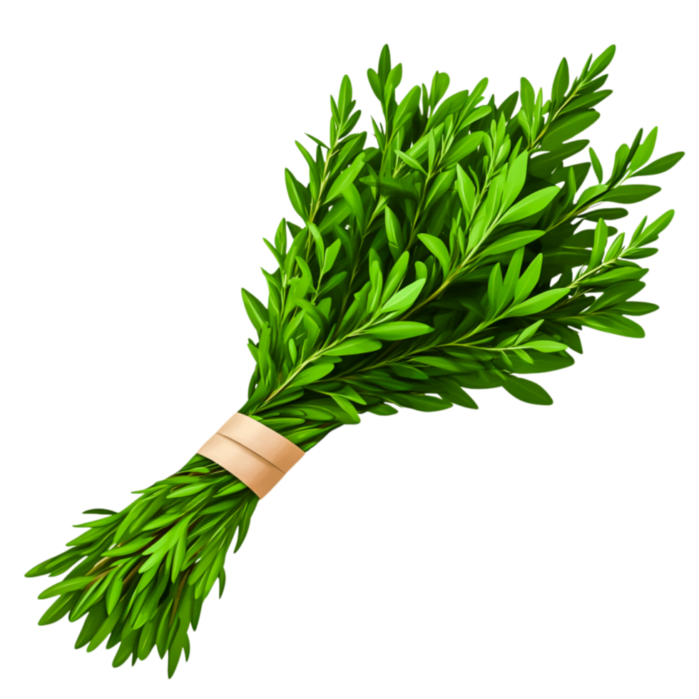 Fresh Green Herbs Bunch with Vibrant Leaves for Culinary and Decorative Use png