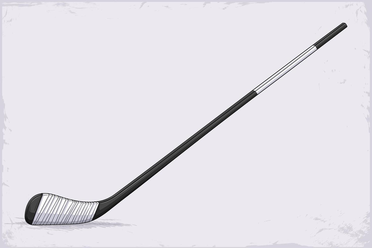 Hand drawn ice hockey stick to shoot, pass, and carry the puck across the ice. carbon fiber ice hockey stick with a curved blade vector