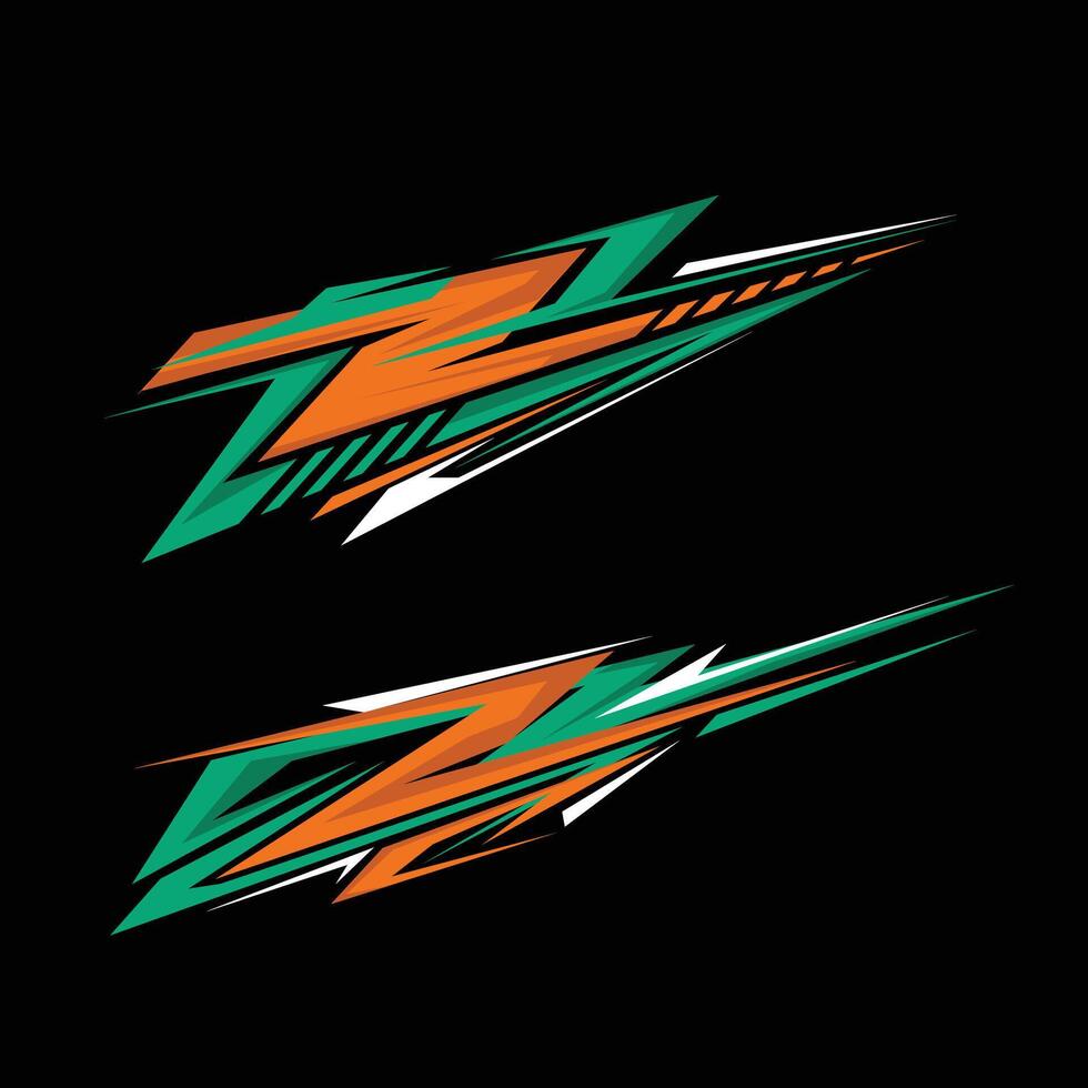 car wrapping decal template design. racing car decals. vector