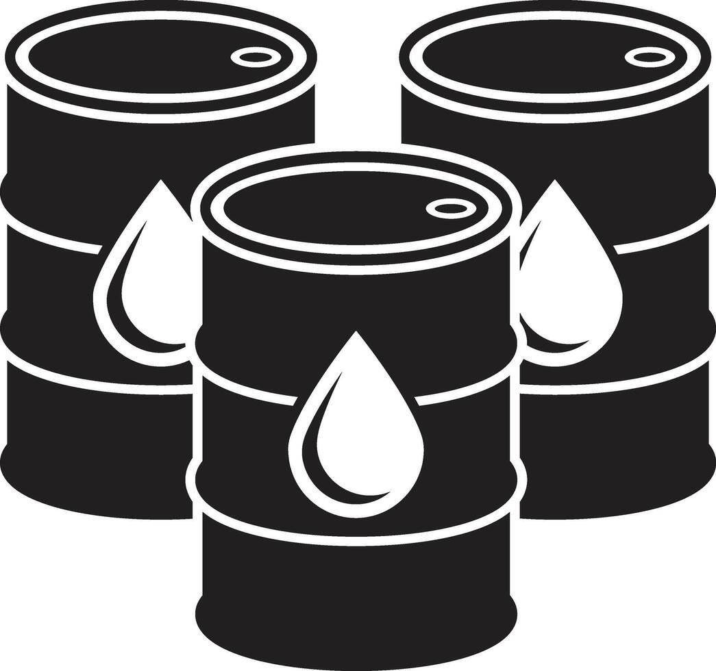 Triangular Formation of Black Oil Drums with Droplet Symbol vector
