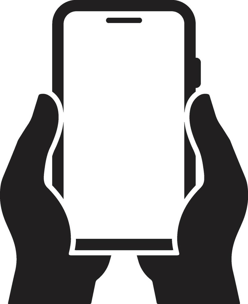 Icon of Smartphone Held in Two Hands vector