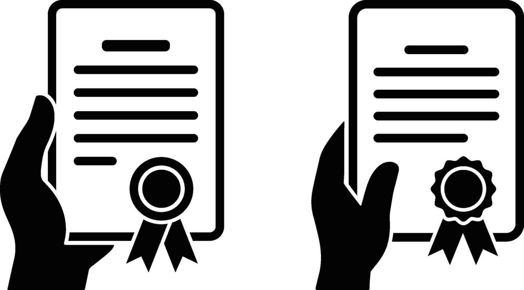 Icon of Hands Holding Certificates vector