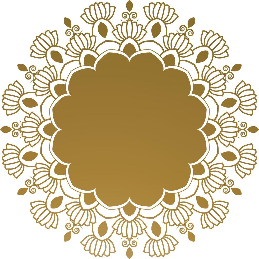 Gold Foil Mandala on Black Background vector
