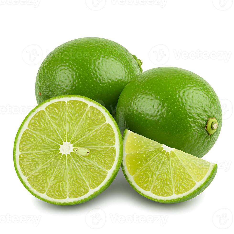 lime on white bacground photo