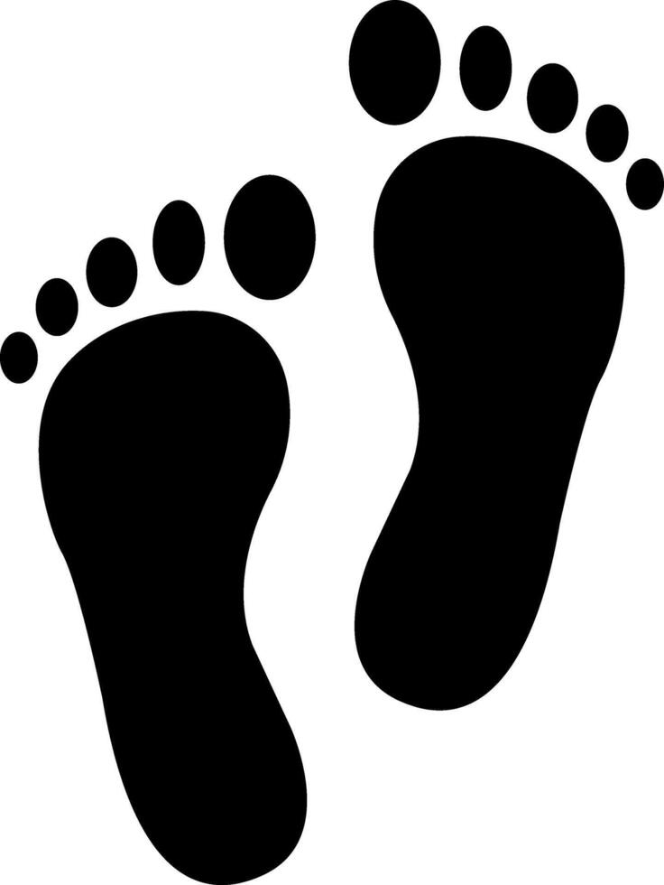 Footprint. A trace left by a human foot. A symbol of a path, trace, journey, or presence. Bare feet. vector