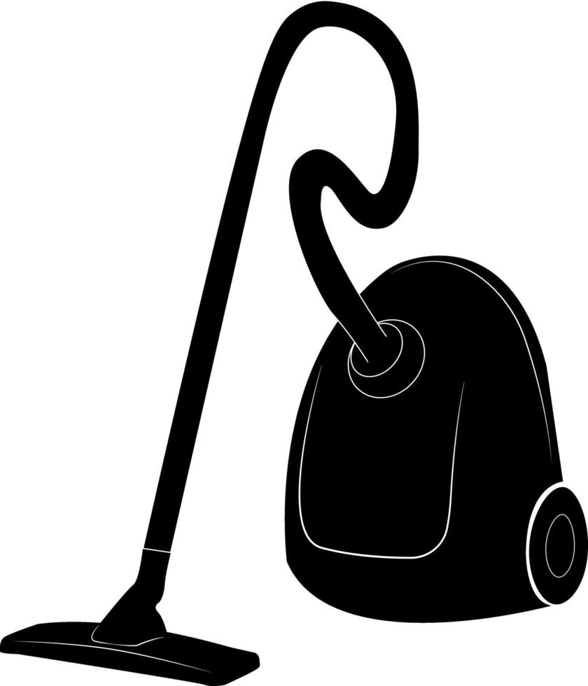 Vacuum cleaner. Cleaning dust, dirt and debris from various surfaces using air suction. Symbol of cleanliness, order and comfort. vector