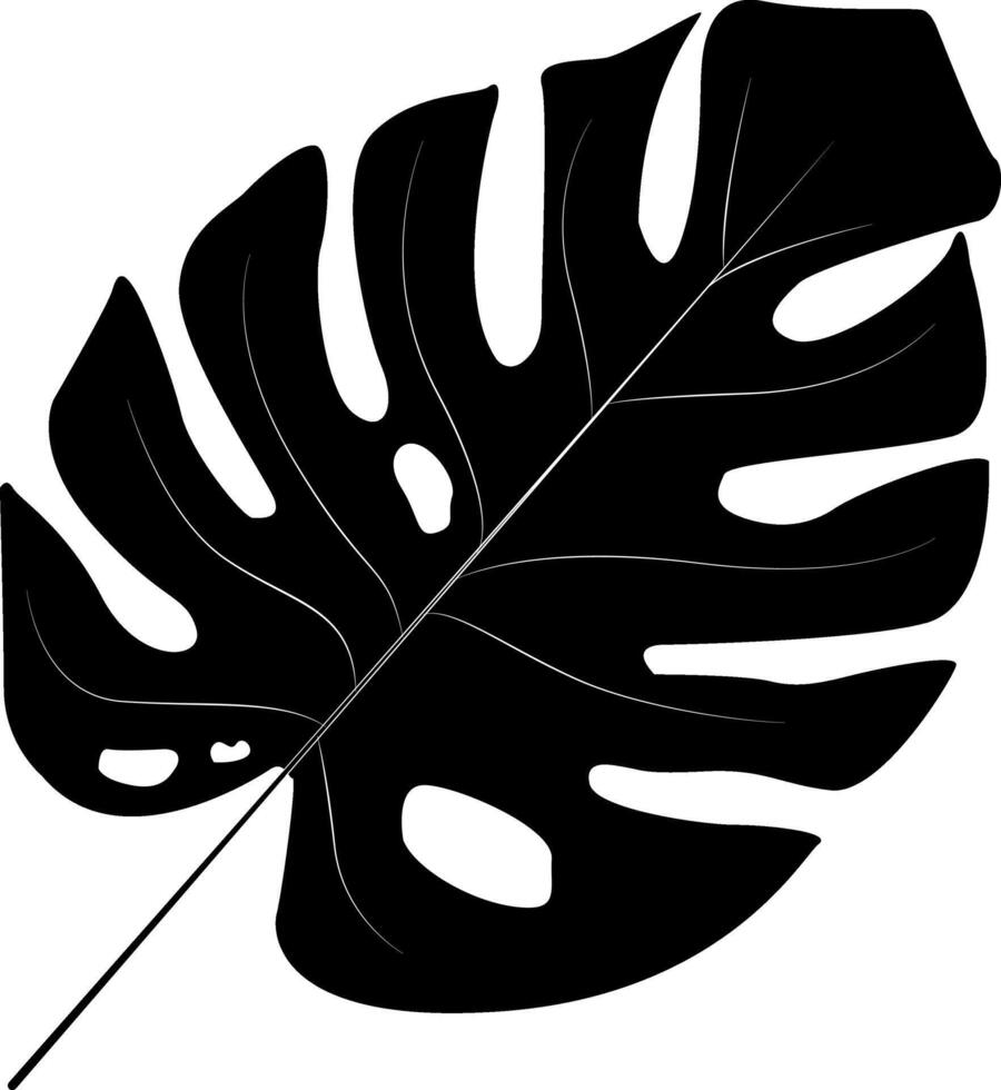 Tropical monstera leaves. Jungle plants. Symbol of the tropics. Exotic plants of large shapes and cuts. vector