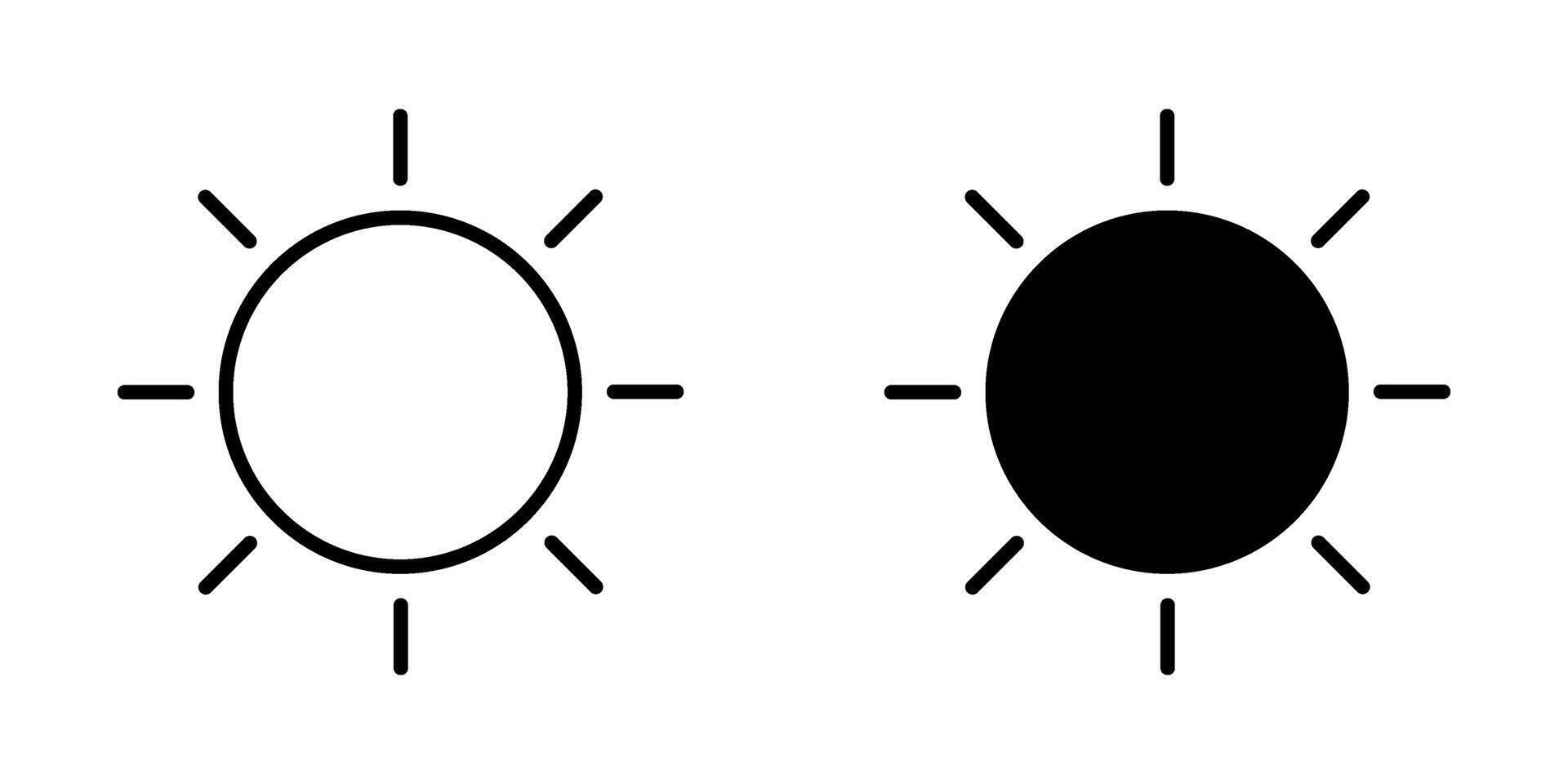 Brightness Icon set. Symbol isolated white background. illustration. color editable. vector