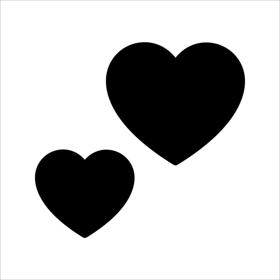 Heart Love Icon Symbol isolated wh kground. illustration. color editable. vector