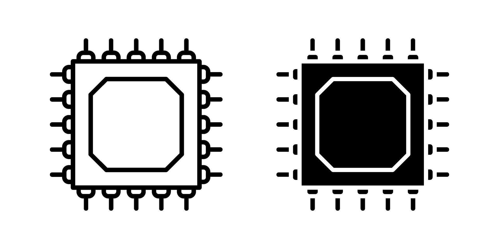 chipset Icon set. Symbol isolated white background. illustration. color editable. vector