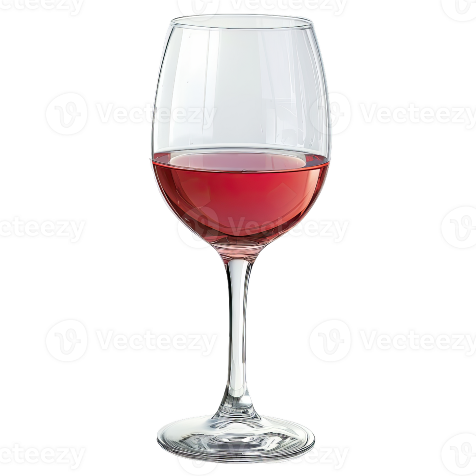Elegant Wine Glass Filled With Red Wine - Transparent Style png