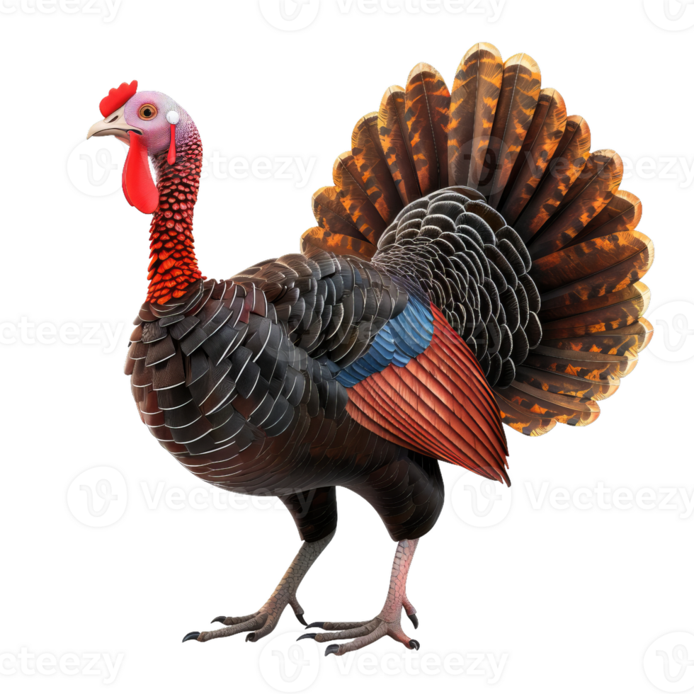 Turkey Bird With Feathers Displayed png