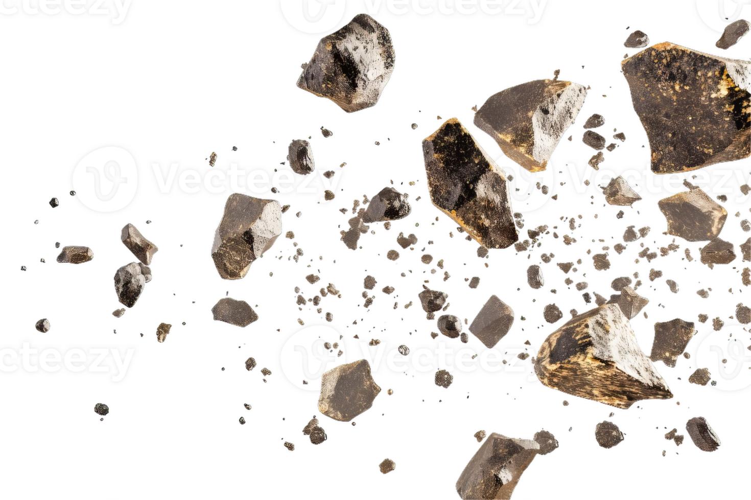 Abstract Stone Fragments, Shiny Rock Chunks png