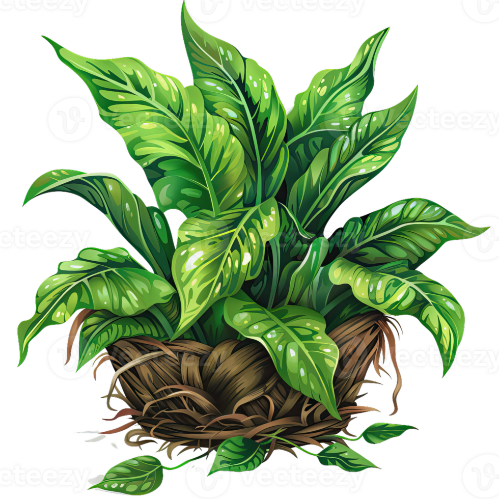 Tropical Plant Illustration, Dieffenbachia Plant png
