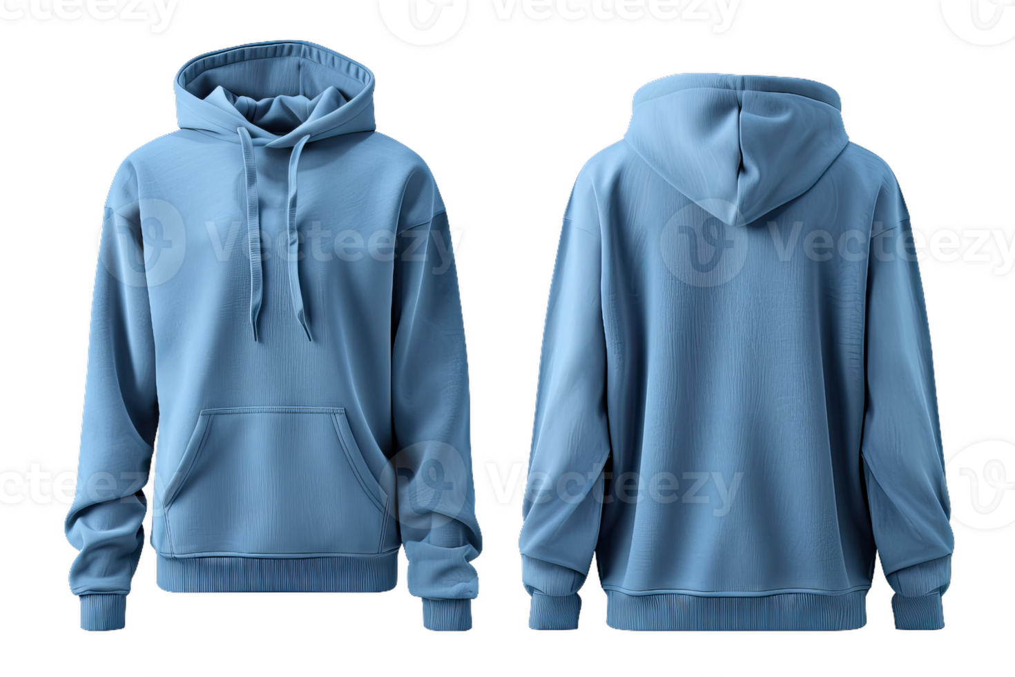 Light Blue Hoodie Front And Back View Mockup png