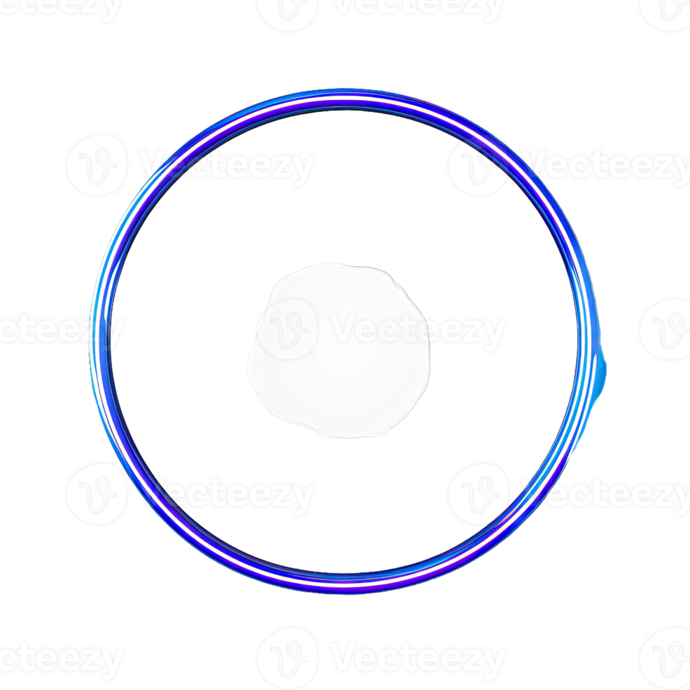 Glowing Blue Circle Frame With White Blob, Futuristic Technology Element png