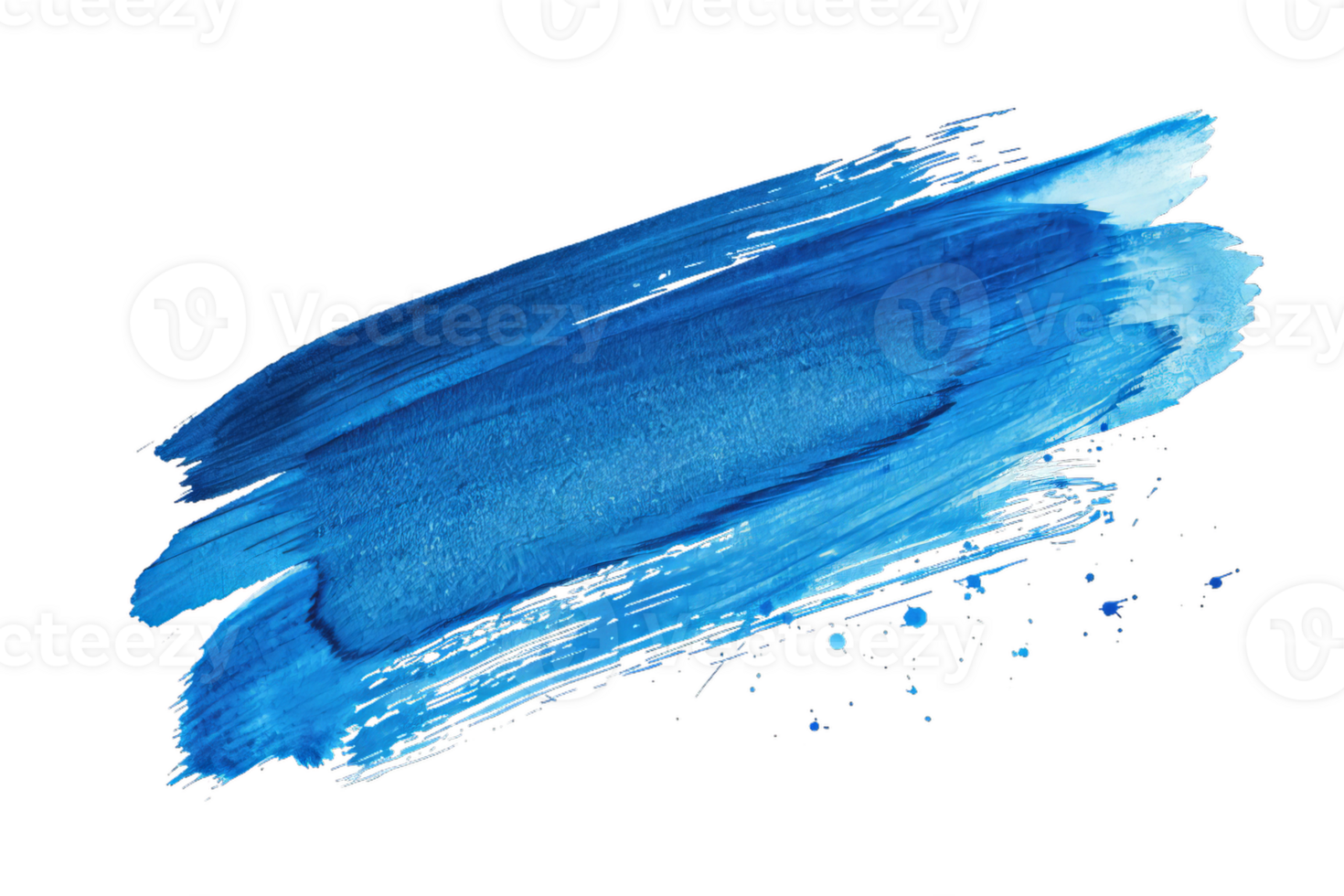 Vibrant Blue Brush Stroke Texture Design Element png