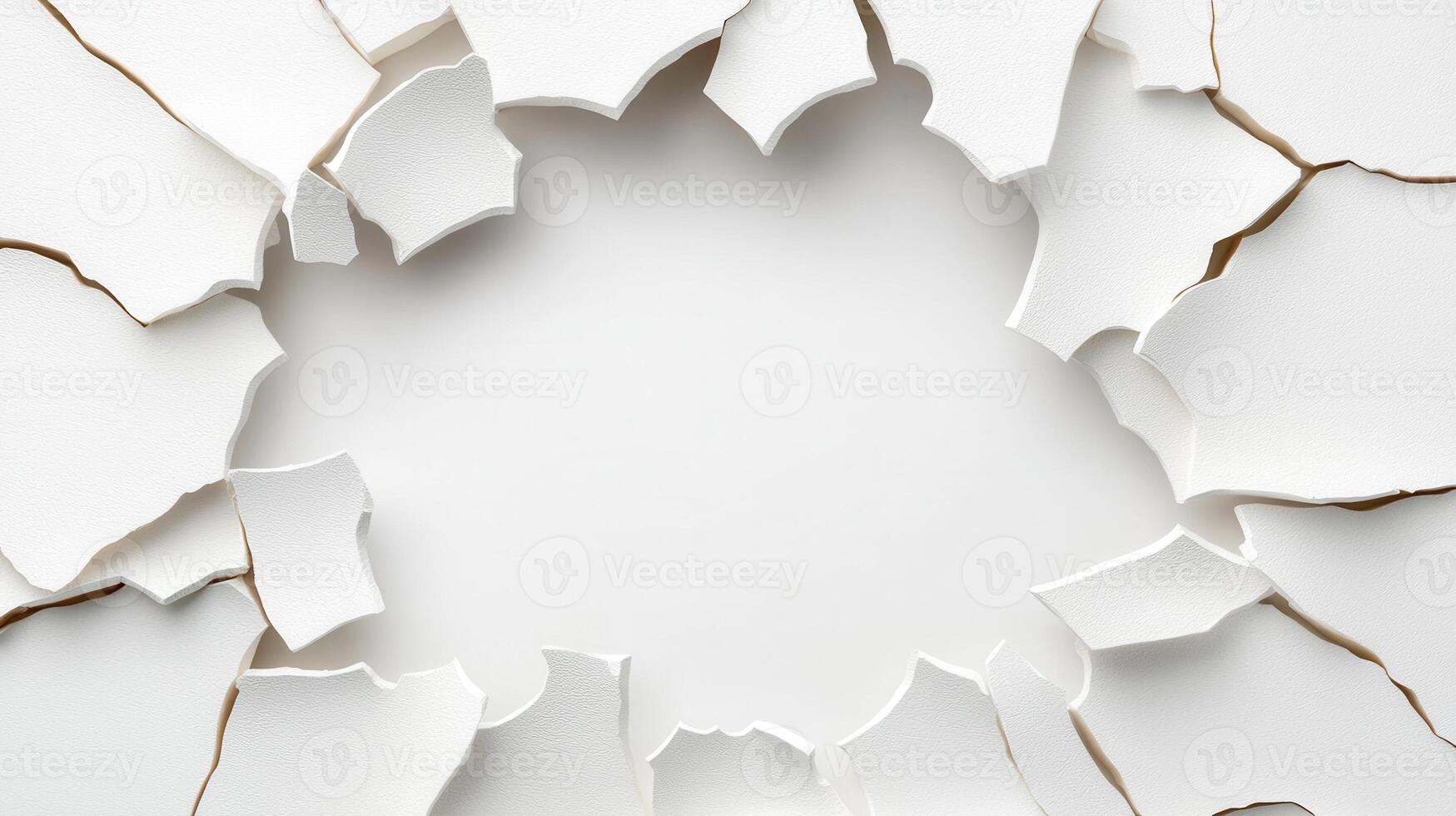 White surface textured apart creating a hole with breaking space, perfect for backgrounds and copy designs photo