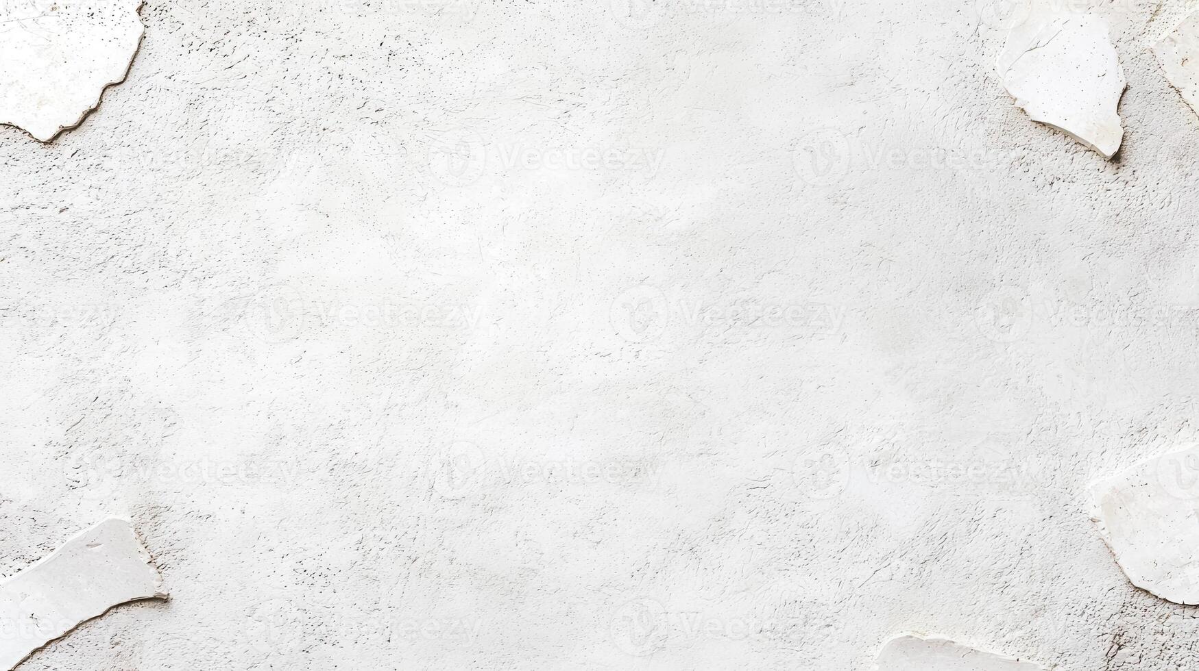 Weathered concrete surface white revealing rough texture, deep fissures, uneven structural patterns photo